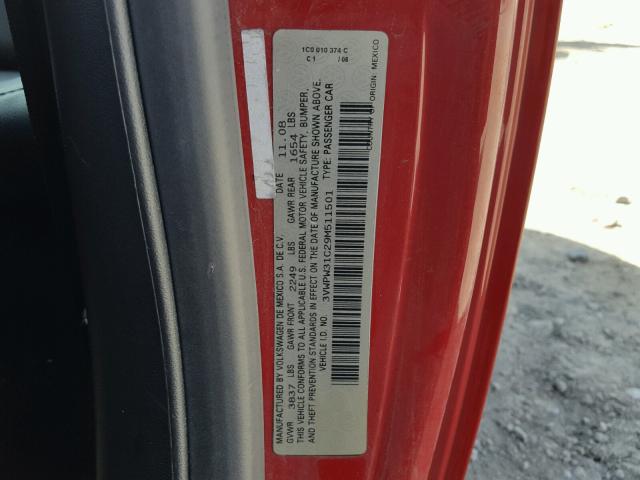 3VWPW31C29M511501 - 2009 VOLKSWAGEN NEW BEETLE Qırmızı foto 10