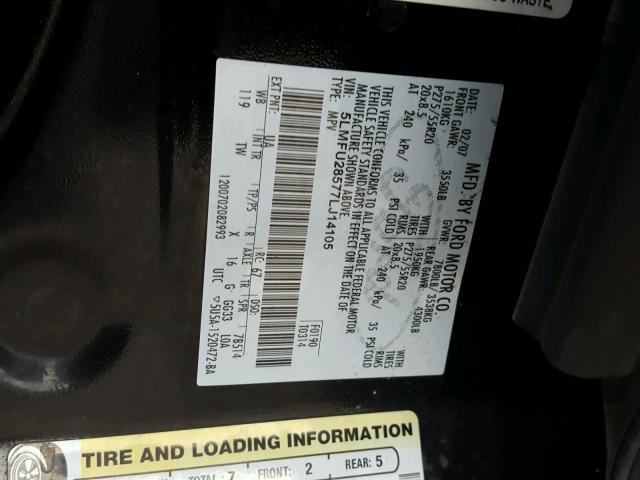 5LMFU28577LJ14105 - 2007 LINCOLN NAVIGATOR 黑色 照片 10