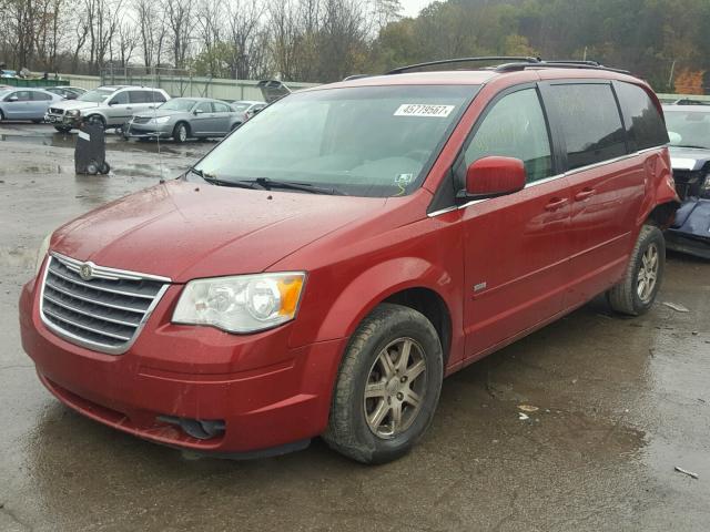 2A8HR54PX8R699550 - 2008 CHRYSLER TOWN & COU BURGUNDY photo 2