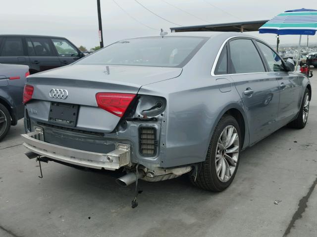 WAURGAFD5DN005963 - 2013 AUDI A8 L QUATT SILVER photo 4