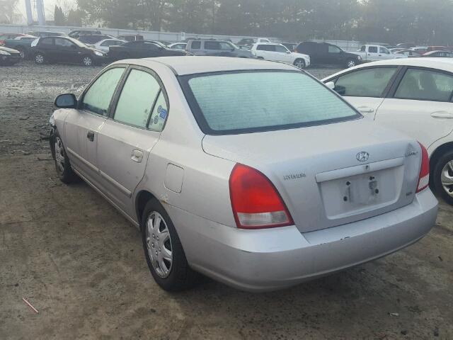 KMHDN45D42U391456 - 2002 HYUNDAI ELANTRA GL SILVER photo 3