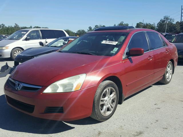 1HGCM56827A019831 - 2007 HONDA ACCORD MAROON photo 2