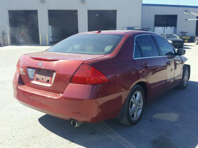 1HGCM56827A019831 - 2007 HONDA ACCORD MAROON photo 4