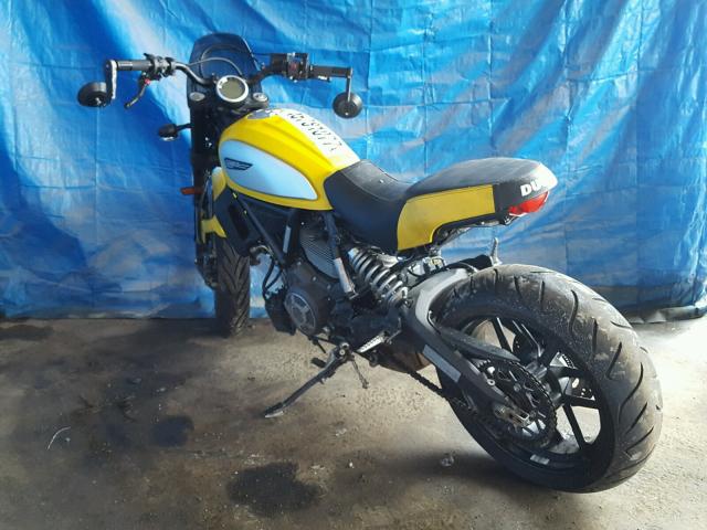 ML015ANM4FT002316 - 2015 DUCATI SCRAMBLER YELLOW photo 3