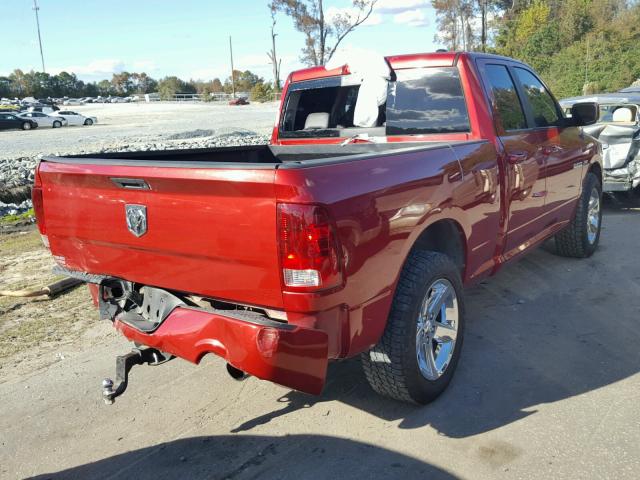 1D7RB1GT2AS106002 - 2010 DODGE RAM 1500 RED photo 4