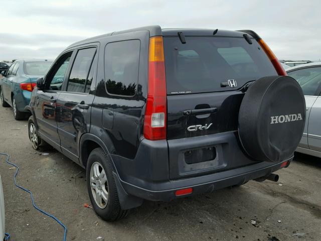 JHLRD78802C039271 - 2002 HONDA CR-V EX BLACK photo 3