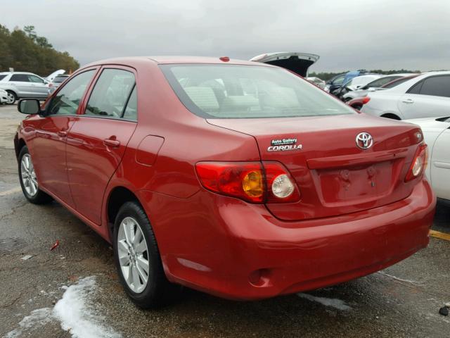 2T1BU40E39C016034 - 2009 TOYOTA COROLLA RED photo 3