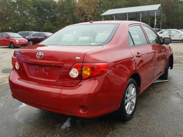 2T1BU40E39C016034 - 2009 TOYOTA COROLLA RED photo 4