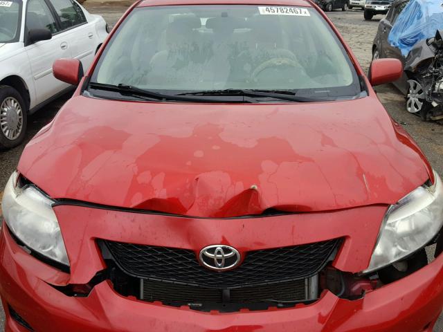 2T1BU40E39C016034 - 2009 TOYOTA COROLLA RED photo 7