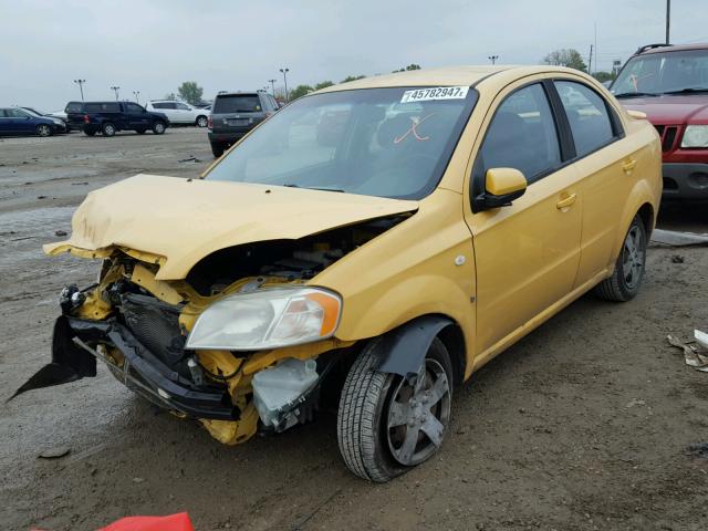 KL1TD56637B074254 - 2007 CHEVROLET AVEO YELLOW photo 2