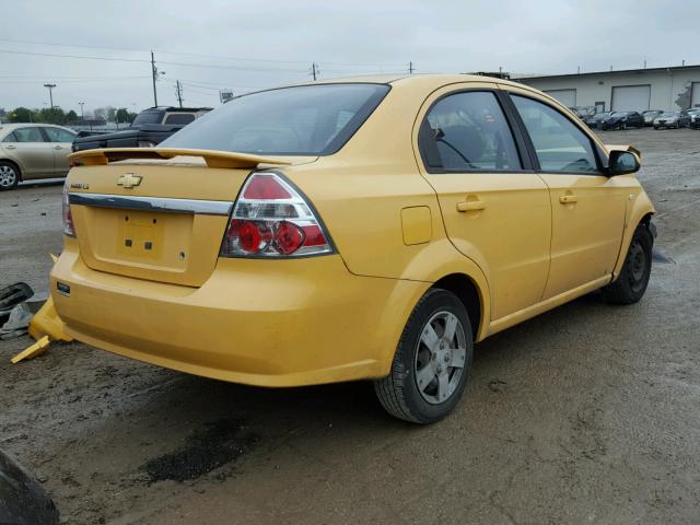 KL1TD56637B074254 - 2007 CHEVROLET AVEO YELLOW photo 4