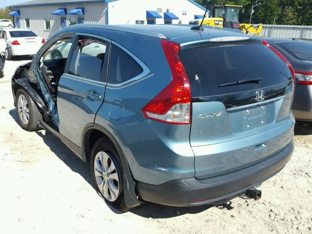 2HKRM3H75EH501281 - 2014 HONDA CR-V EXL TEAL photo 3