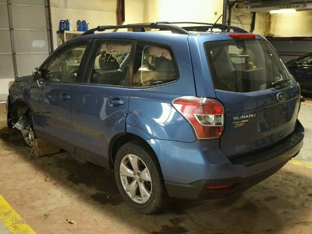JF2SJABC7FH578546 - 2015 SUBARU FORESTER 2 BLUE photo 3