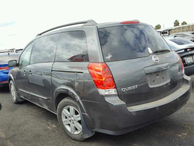 5N1BV28U24N304268 - 2004 NISSAN QUEST S CHARCOAL photo 3