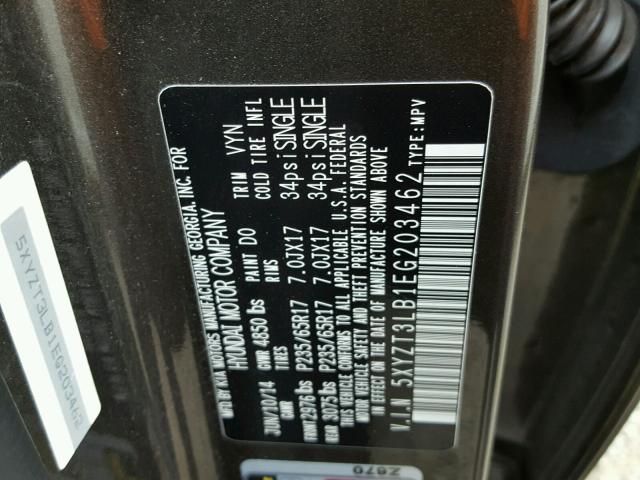 5XYZT3LB1EG203462 - 2014 HYUNDAI SANTA FE S 棕色 照片 10