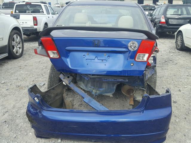 1HGES16394L015979 - 2004 HONDA CIVIC DX V BLUE photo 9