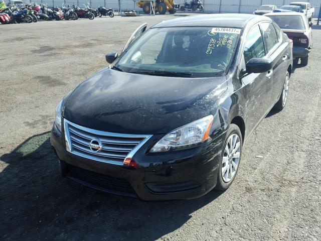 3N1AB7AP0EY205594 - 2014 NISSAN SENTRA S BLACK photo 2