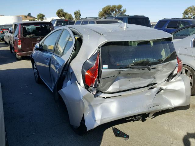 JTDKDTB30F1579760 - 2015 TOYOTA PRIUS C SILVER photo 3