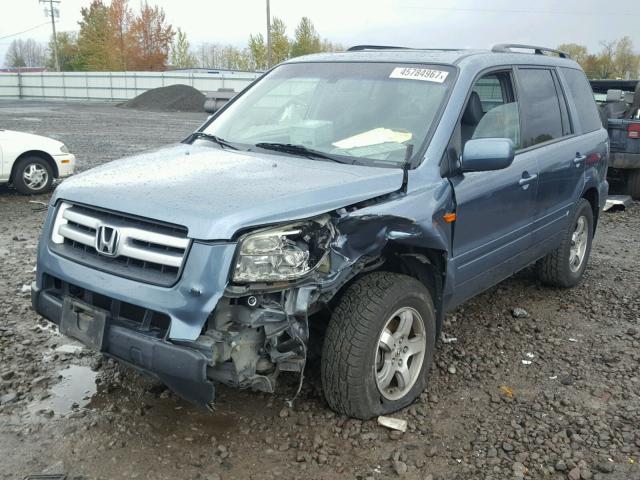 2HKYF18506H553797 - 2006 HONDA PILOT EX BLUE photo 2