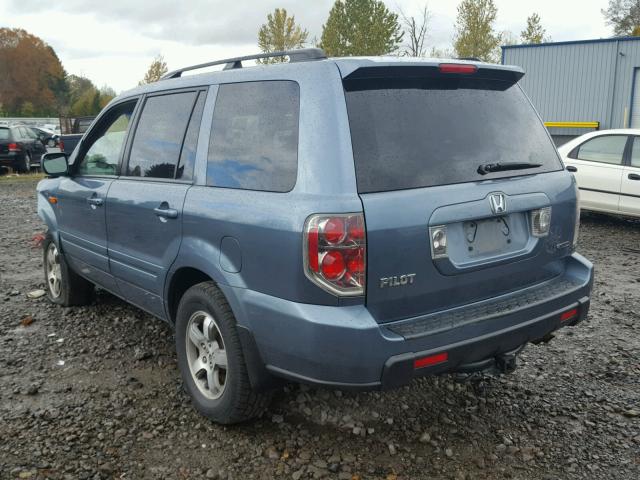 2HKYF18506H553797 - 2006 HONDA PILOT EX BLUE photo 3