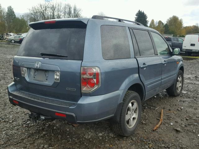 2HKYF18506H553797 - 2006 HONDA PILOT EX BLUE photo 4