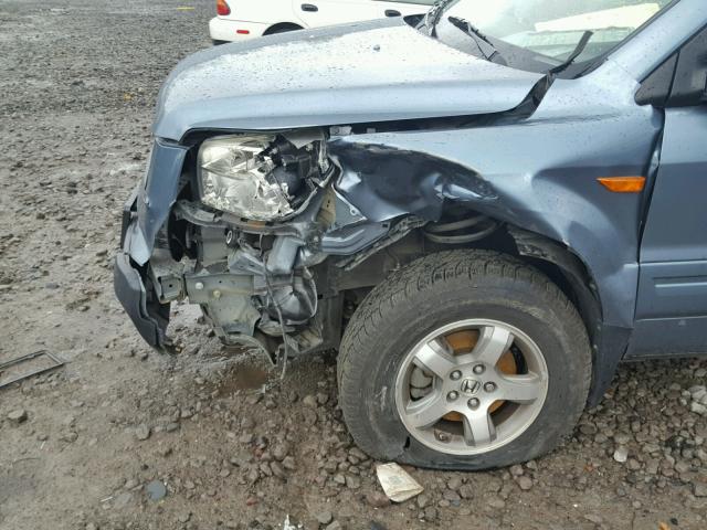 2HKYF18506H553797 - 2006 HONDA PILOT EX BLUE photo 9