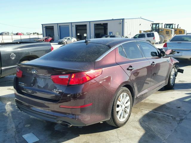 5XXGN4A7XEG316000 - 2014 KIA OPTIMA EX BURGUNDY photo 4