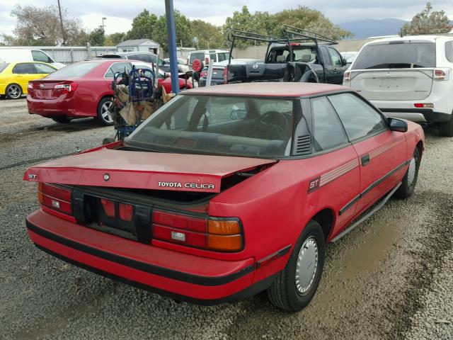 JT2ST66C6K7332886 - 1989 TOYOTA CELICA ST RED photo 4