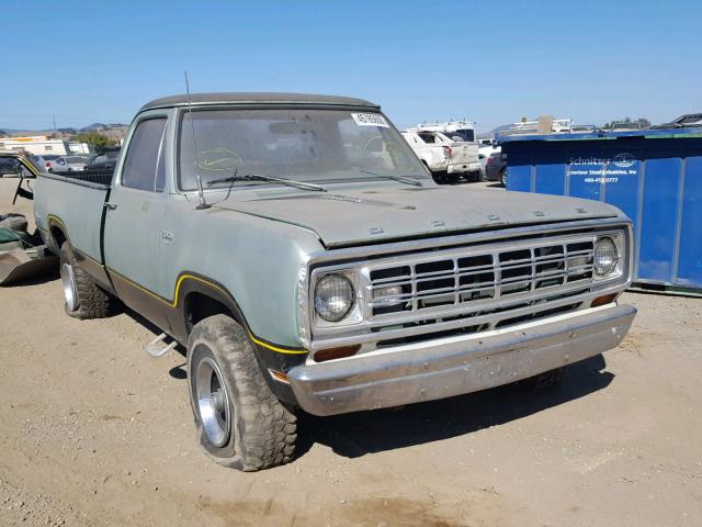 W14AE2S550396 - 1972 DODGE D-100 GREEN photo 1