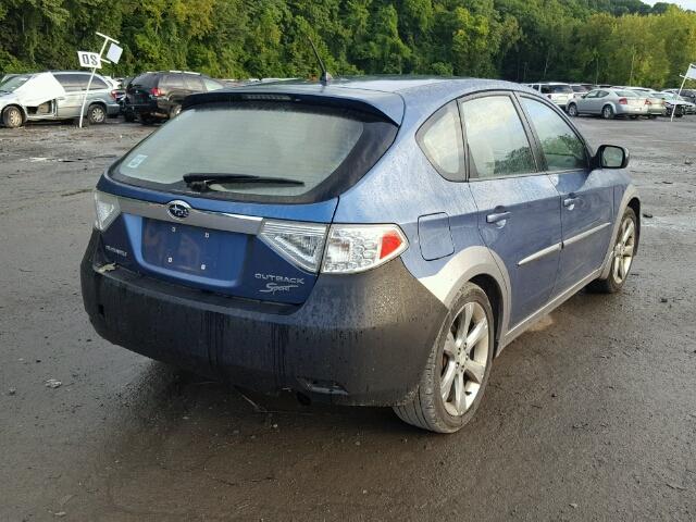 JF1GH63638H811241 - 2008 SUBARU IMPREZA OU BLUE photo 4