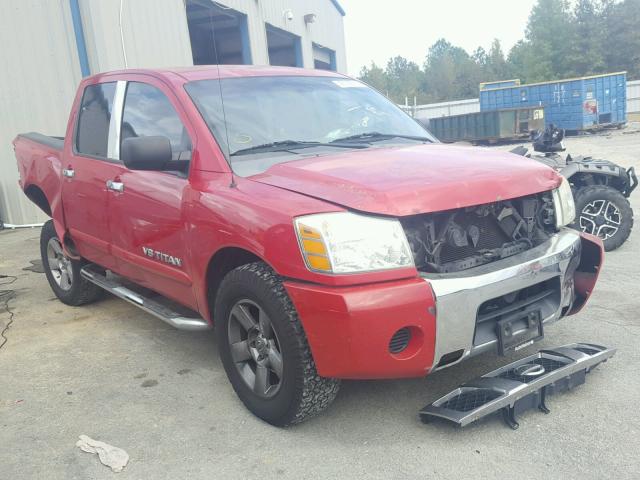 1N6BA07A86N542122 - 2006 NISSAN TITAN XE RED photo 1