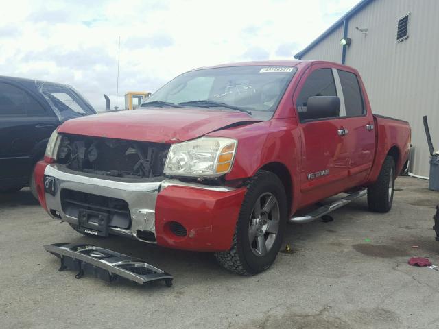 1N6BA07A86N542122 - 2006 NISSAN TITAN XE RED photo 2