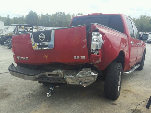 1N6BA07A86N542122 - 2006 NISSAN TITAN XE RED photo 4