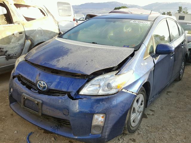 JTDKN3DU3A0002061 - 2010 TOYOTA PRIUS BLUE photo 2