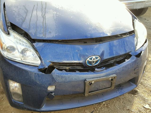 JTDKN3DU3A0002061 - 2010 TOYOTA PRIUS BLUE photo 9