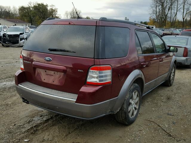 1FMDK02W18GA27848 - 2008 FORD TAURUS X S MAROON photo 4