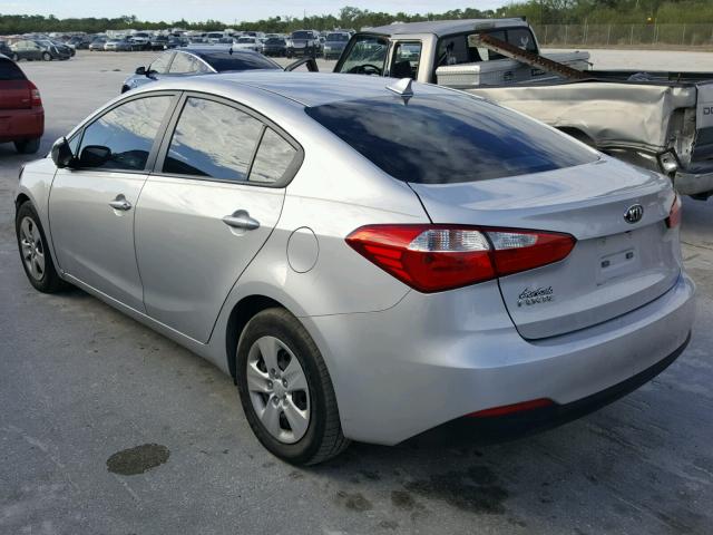 KNAFX4A63G5543191 - 2016 KIA FORTE LX SILVER photo 3