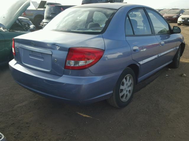 KNADC125456370618 - 2005 KIA RIO BLUE photo 4