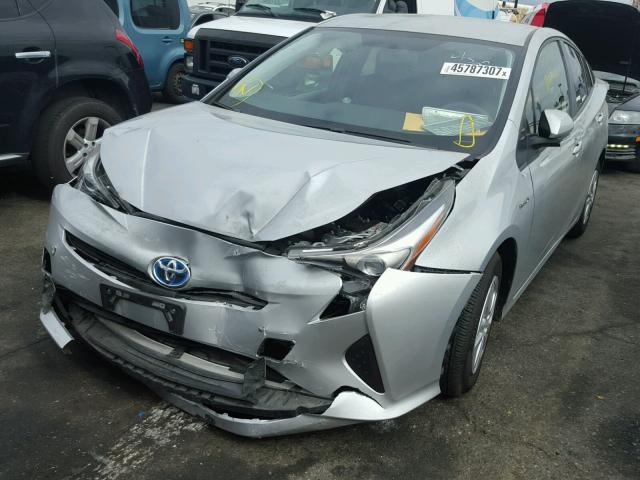 JTDKBRFU3G3008054 - 2016 TOYOTA PRIUS SILVER photo 2