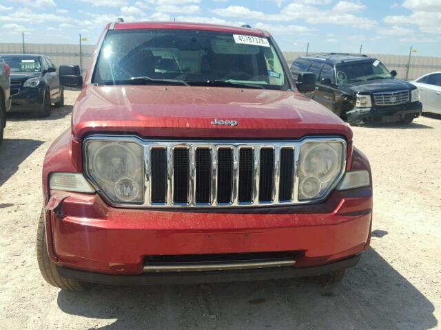 1J8GP58K08W228501 - 2008 JEEP LIBERTY LI RED photo 9