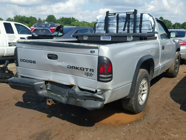 1D7FL16X93S183781 - 2003 DODGE DAKOTA SXT SILVER photo 4