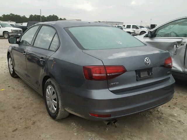 3VW267AJ3GM394279 - 2016 VOLKSWAGEN JETTA S GRAY photo 3