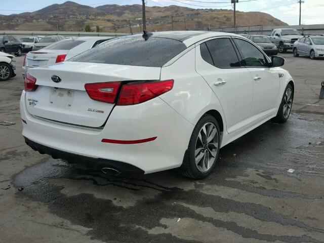 5XXGR4A66EG268443 - 2014 KIA OPTIMA SX WHITE photo 4