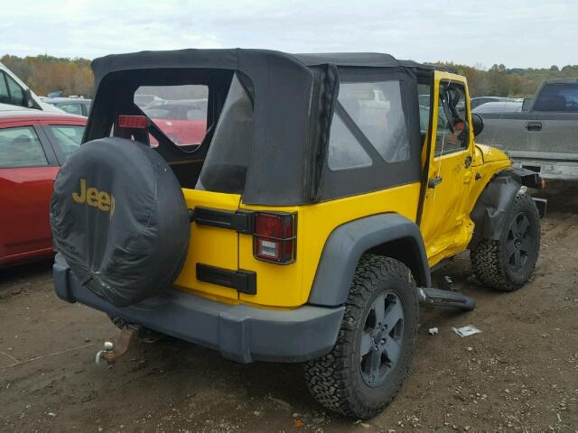 1J4FA24128L533641 - 2008 JEEP WRANGLER X YELLOW photo 4