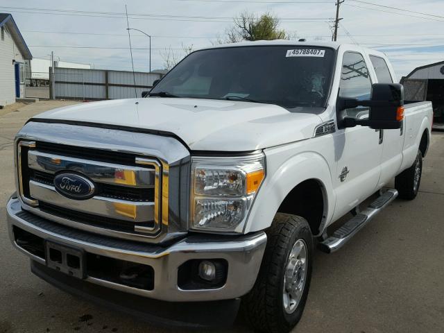 1FT8W3BT1DEA85725 - 2013 FORD F350 SUPER WHITE photo 2