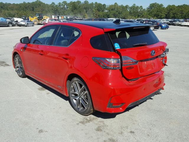 JTHKD5BH3E2190786 - 2014 LEXUS CT 200 RED photo 3