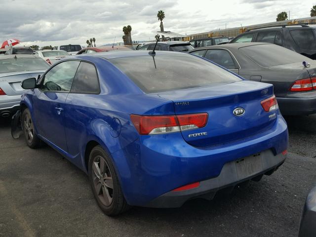 KNAFU6A27A5307846 - 2010 KIA FORTE EX BLUE photo 3