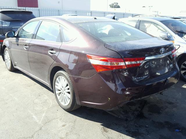 4T1BD1EBXEU024363 - 2014 TOYOTA AVALON HYB BURGUNDY photo 3