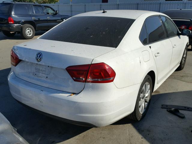1VWAP7A34CC016283 - 2012 VOLKSWAGEN PASSAT S WHITE photo 4