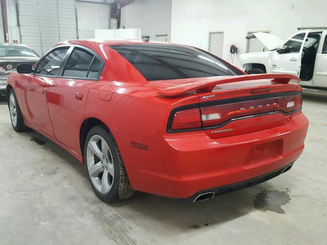 2C3CDXHG8EH122284 - 2014 DODGE CHARGER SX RED photo 3